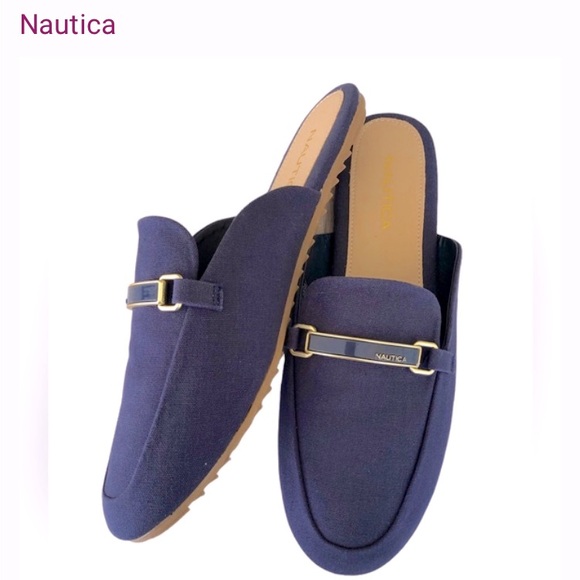 Nautical Labella woman’s navy blue loafer flat mules slip on textile upper 8.5🌹 - Picture 5 of 17